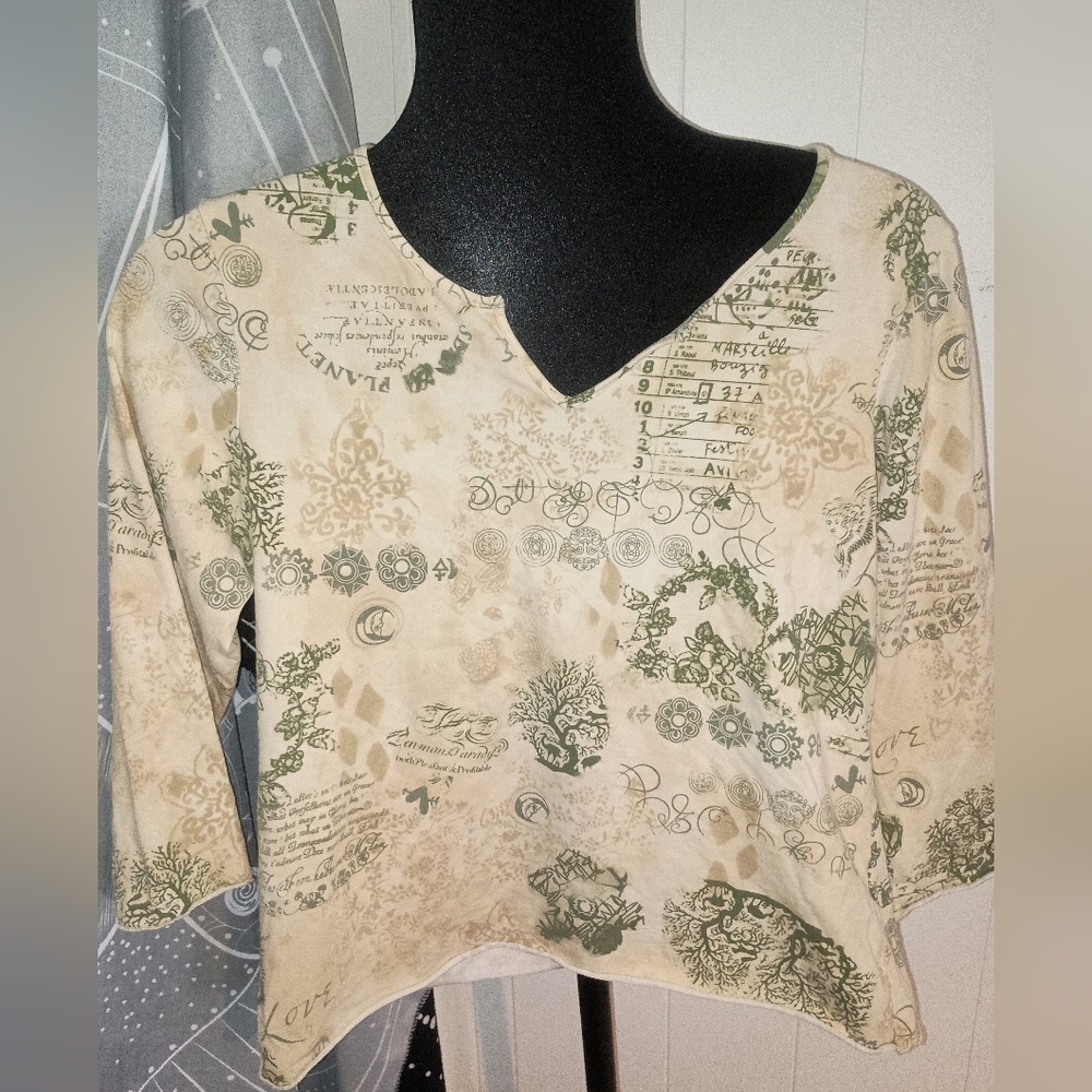 Vintage Celtic Tree of Life Irish whimsical Caribbean Joe top size large